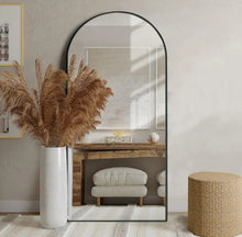 Load image into Gallery viewer, ARCH MIRROR WITH BLACK ALUMINUM FRAME 200X120 CM