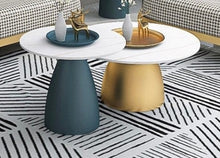 Load image into Gallery viewer, Modern luxury marble coffee table set (gold and blue)