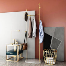 Load image into Gallery viewer, Clothes rack with basket and marble base (golden)