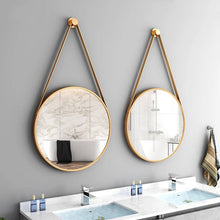 Load image into Gallery viewer, Circular wall mirror with a hanger