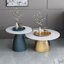Load image into Gallery viewer, Modern luxury marble coffee table set (gold and blue)
