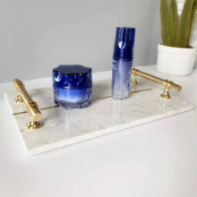 Load image into Gallery viewer, Gold line rectangular marble tray