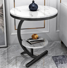 Load image into Gallery viewer, White marble side table