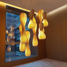 Load image into Gallery viewer, Wood Paper Chandelier
