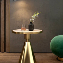 Load image into Gallery viewer, cone metal side table "Marble top" 2 COLOR