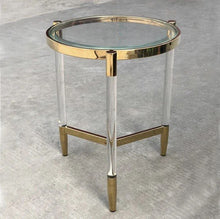 Load image into Gallery viewer, Table set of 3 pieces, acrylic and glass