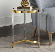 Load image into Gallery viewer, Table set of 3 pieces, acrylic and glass