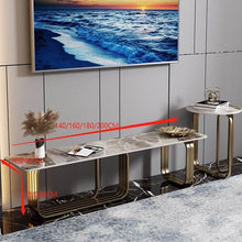 Load image into Gallery viewer, HUGO white marble center table set with high quality metal