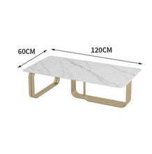 Load image into Gallery viewer, HUGO white marble center table set with high quality metal