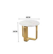 Load image into Gallery viewer, HUGO white marble center table set with high quality metal
