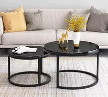 Load image into Gallery viewer, BLACK MARBLE COFFEE TABLE SET
