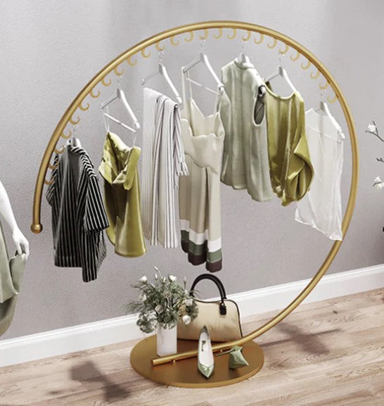 Golden half moon clothes hanger