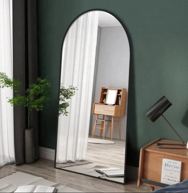 ARCH MIRROR WITH BLACK ALUMINUM FRAME 200X100 CM