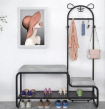 Load image into Gallery viewer, Cute teddy bear shaped shoe rack with clothes hanger in TWO colors
