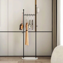 Load image into Gallery viewer, Clothes rack with basket and marble base (black)
