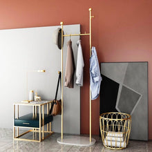 Load image into Gallery viewer, Clothes rack with basket and marble base (golden)
