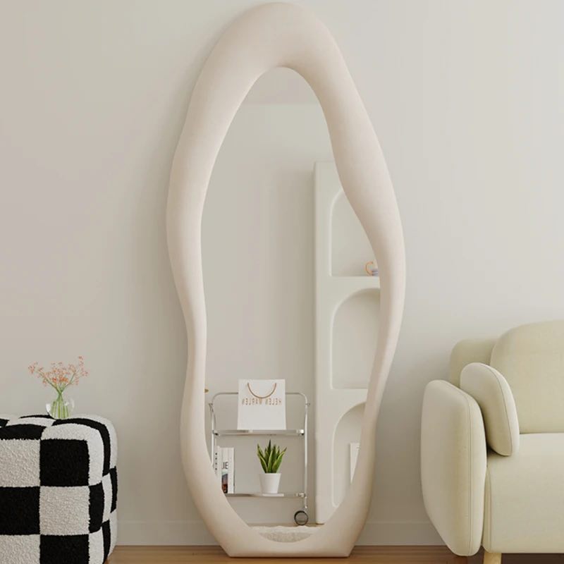 Cave door mirror luxury fabric frame