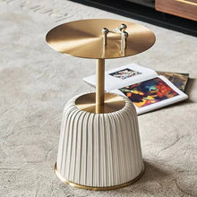 Load image into Gallery viewer, OUNA leather side table (beige)
