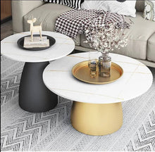 Load image into Gallery viewer, Modern luxury marble coffee table set (gold and black)
