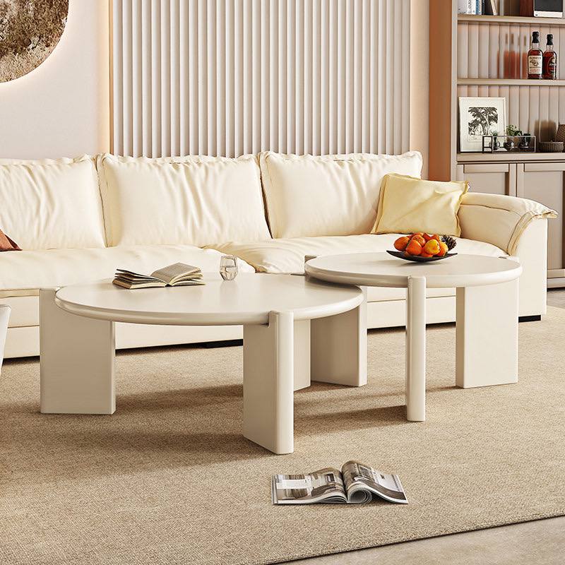 Edged wood coffee table set