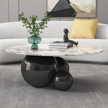 Load image into Gallery viewer, Table center 3 balls black metal marble top
