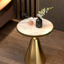 Load image into Gallery viewer, cone metal side table &quot;Marble top&quot; 2 COLOR
