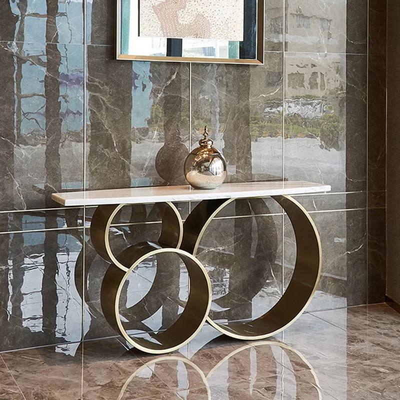 High quality metal and marble console table model O