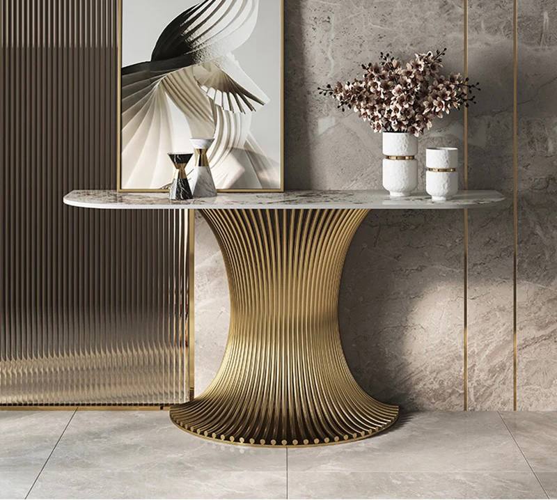 ENZO High quality metal and marble console table