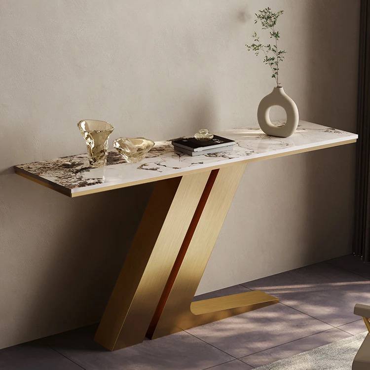 High quality metal and marble console table model Z