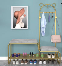 Load image into Gallery viewer, Cute teddy bear shaped shoe rack with clothes hanger in TWO colors
