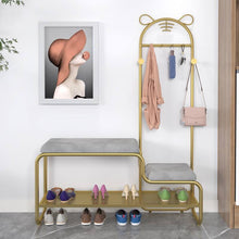 Load image into Gallery viewer, Cute teddy bear shaped shoe rack with clothes hanger in TWO colors
