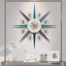 Load image into Gallery viewer, Starburst Metal Art Wall Clock
