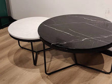 Load image into Gallery viewer, BLACK AND WHITE MARBLE BASE COFFEE  TABLE SET
