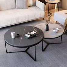 Load image into Gallery viewer, BLACK AND WHITE MARBLE BASE COFFEE  TABLE SET
