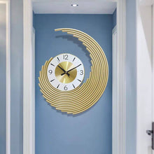 Load image into Gallery viewer, Creative Golden Metal Art Wall Clock
