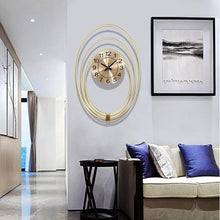 Load image into Gallery viewer, Fancy golden metal wall clock
