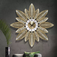 Load image into Gallery viewer, Leaf Shape Modern Metal Art Wall Clock
