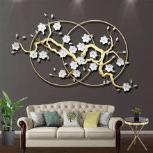 Load image into Gallery viewer, Gold Frame Art Hanging Flower Metal Wall Art Decor
