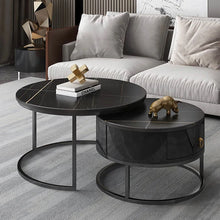 Load image into Gallery viewer, LUXURY BLACK MARBLE COFFEE TABLE SET
