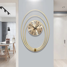 Load image into Gallery viewer, Fancy golden metal wall clock
