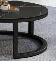 Load image into Gallery viewer, LUXURY BLACK MARBLE COFFEE TABLE SET
