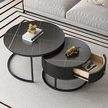 Load image into Gallery viewer, LUXURY BLACK MARBLE COFFEE TABLE SET
