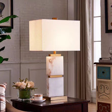 Load image into Gallery viewer, luxury style white marble with lampshade
