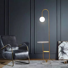 Load image into Gallery viewer, Double Marble floor lamp golden
