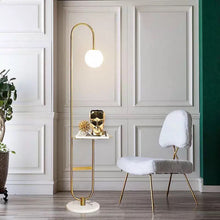 Load image into Gallery viewer, Double Marble floor lamp golden
