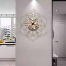 Load image into Gallery viewer, Luxury Glam golden flower design wall clock
