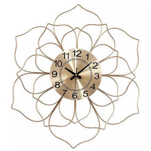 Load image into Gallery viewer, Luxury Glam golden flower design wall clock
