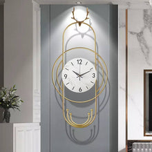 Load image into Gallery viewer, Gold deer marble wall clock
